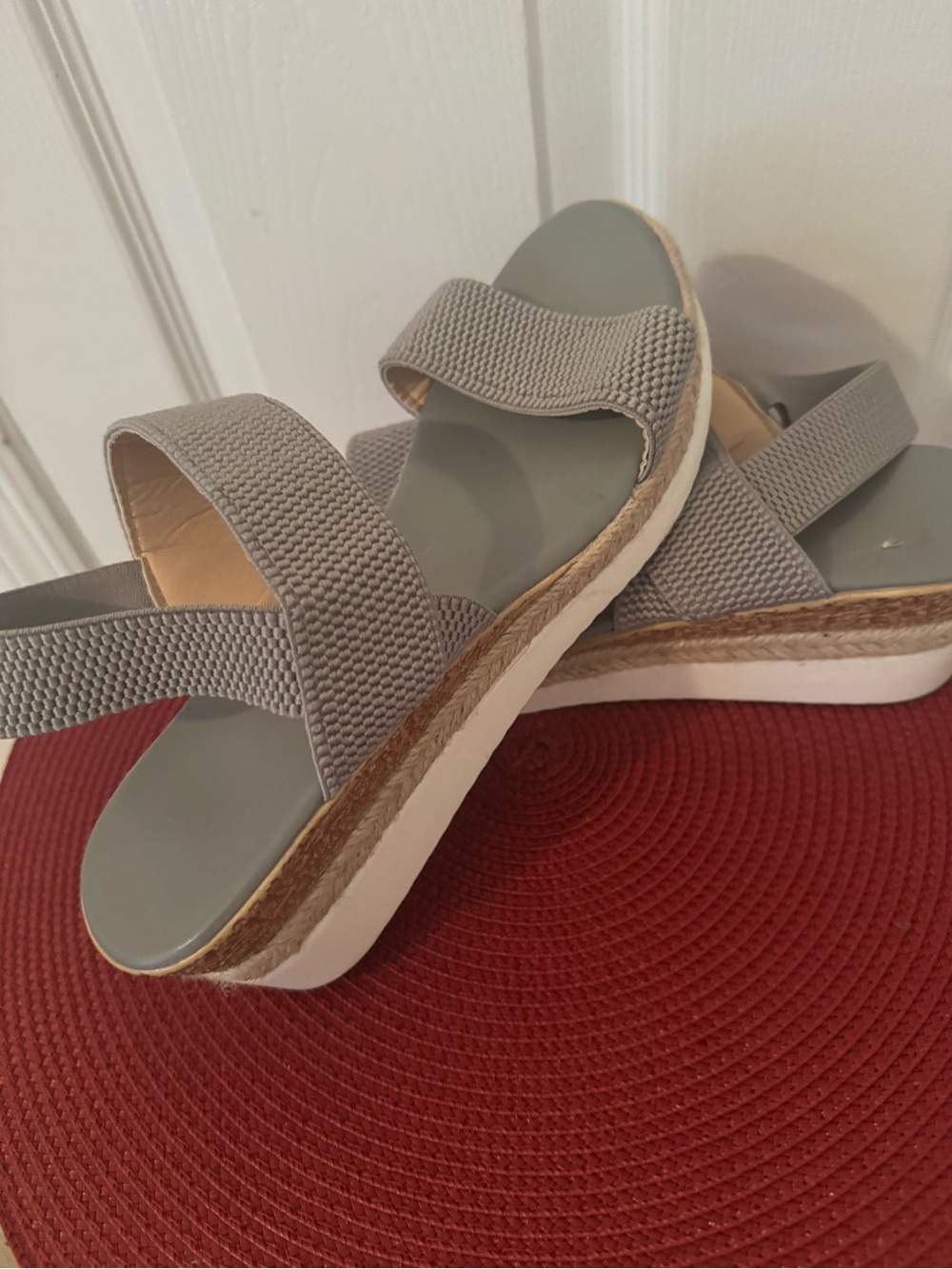Women’s Gray Elastic Strap Platform Sandals - Unbranded